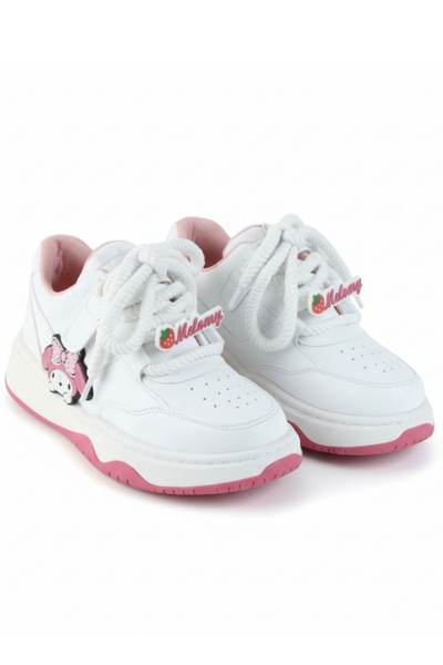 Moda Lime Comfortable Flexible Sole Breathable Rope Detailed Velcro Girls' Sports Shoes Sneaker