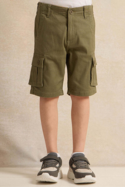 REDTAG Boys Olive Short With Cargo Pocket