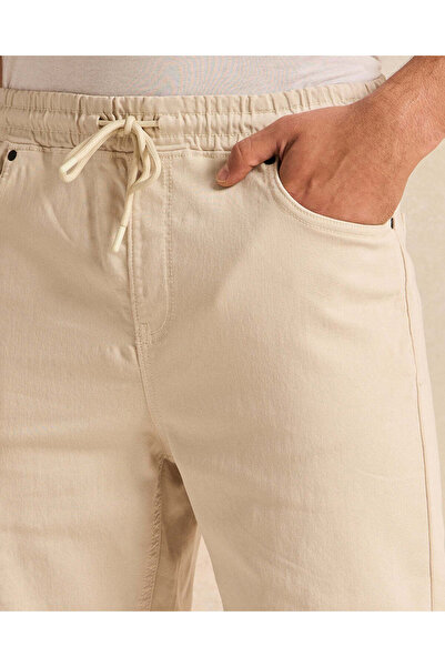 REDTAG Men Beige Denim Shorts