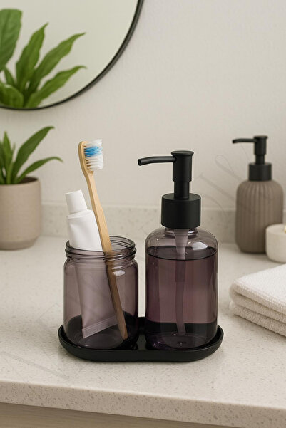 NEWNOW Lunaris Glass Soap Dish and Toothbrush Holder Set |   Stylish Bathroom...