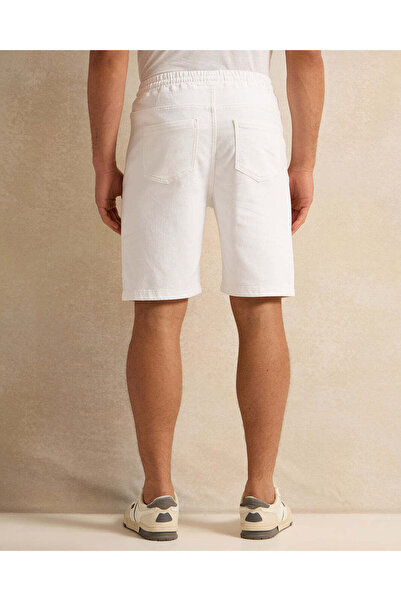 REDTAG Men White Denim Shorts