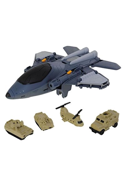 Sole Military Aircraft Model – Military Aircraft and Vehicle Set |   Large Transporter Jet, Mini Vehicle & Figure Toy S
