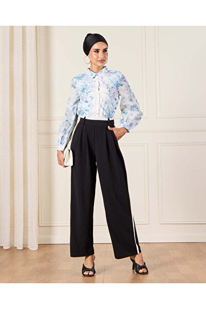 REDTAG Women Black Wide Leg Trouser