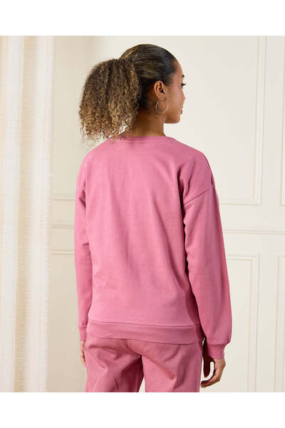 REDTAG Senior Girls Pink Drop Shoulder Sweatshirt