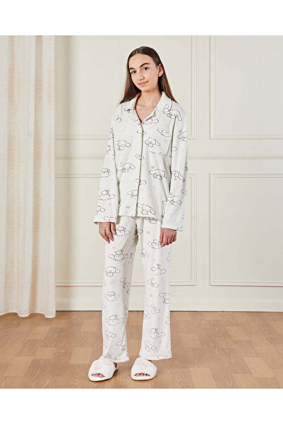 REDTAG طقم بيجامة بياقة زرقاء للفتيات الكبيرات (قطعتان)