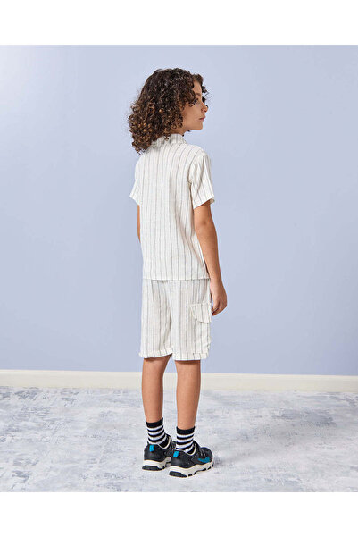 REDTAG Boys Beige Striped Casual Set (2 Piece)