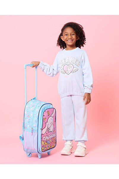 REDTAG Girls Blue Dreamer Print Sweatshirt