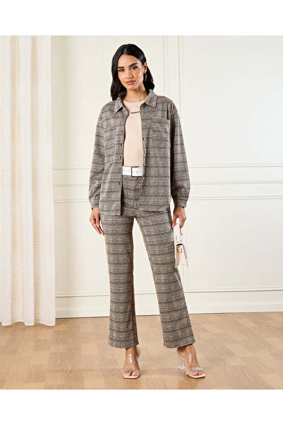 REDTAG Women Multicolour Jacquard Wide Leg Trousers