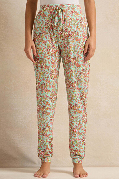 REDTAG Women Mint Printed Pyjama Set (2 Piece)