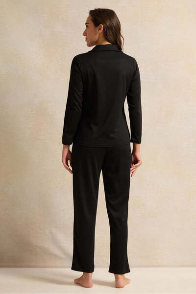 REDTAG Women Black Solid Pyjama Set (2 Piece)