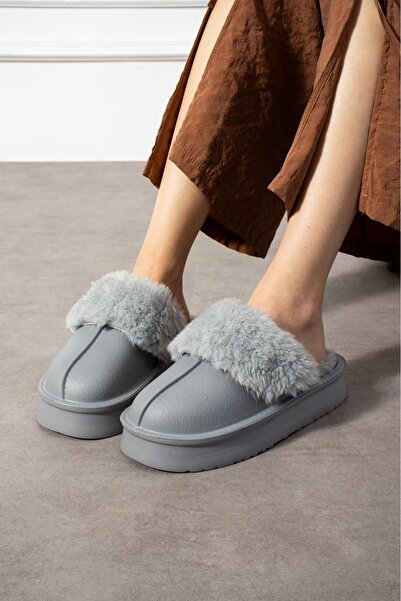 Marka نعال إيفا من بوبي مع نعل من الفرو والإيفا