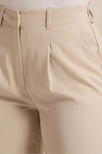REDTAG Women Beige Solid Trousers