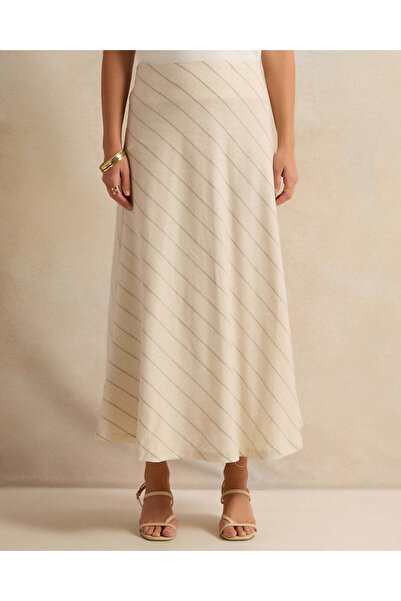 REDTAG Women Ivory Striped Skirt