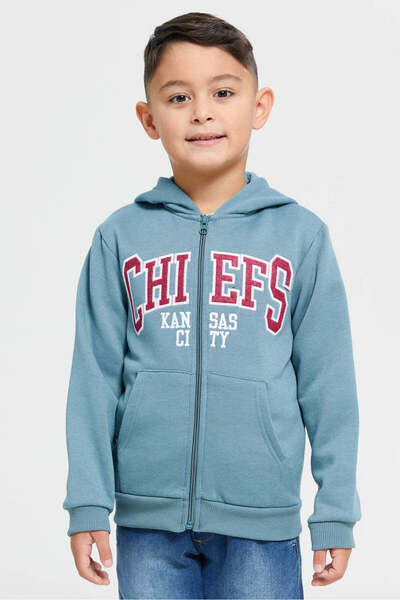 REDTAG Boys Olive Hooded Sweatshirt