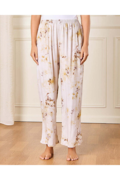 REDTAG Women Ecru Floral Print Pyjama Set (2 Piece)