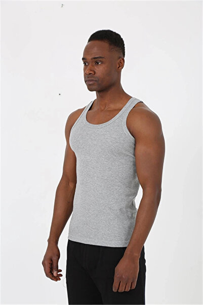alfa expres Clothing Men's Gray Sportsman Ribbed Tank Top