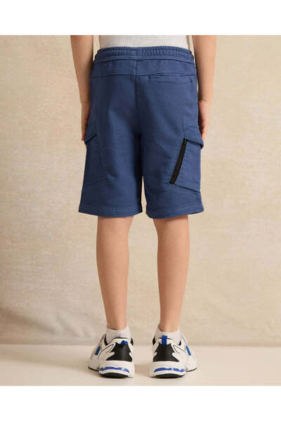 REDTAG Boys Blue Denim Cargo Shorts