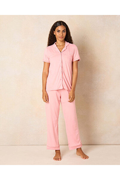 REDTAG Women Pink Solid Pyjama Set (2 Piece)