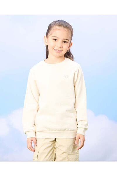 REDTAG Girls Navy And Ecru Sweatshirt Set (2 Piece)