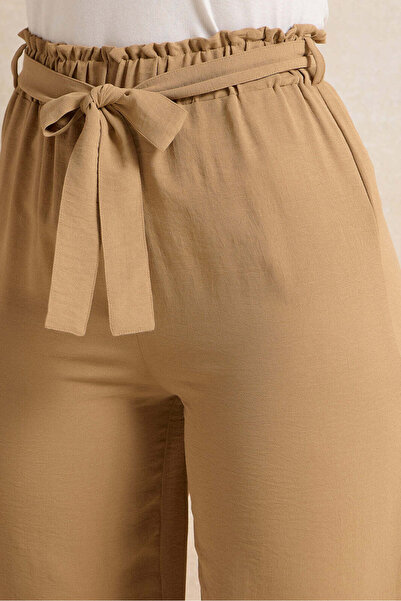 REDTAG Women Tan Belted Flared Trousers