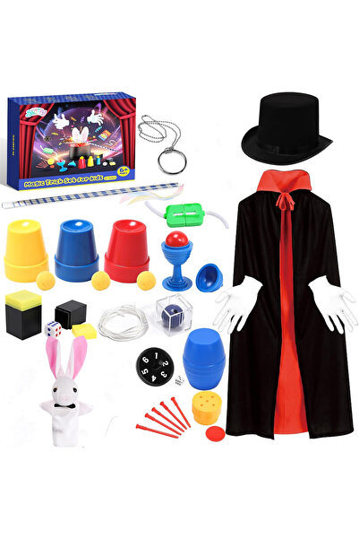 Skirfy Μαγικό σετ για παιδιά, στολή μάγου με μαγικό ραβδί και αξεσουάρ για αγόρια και κορίτσια