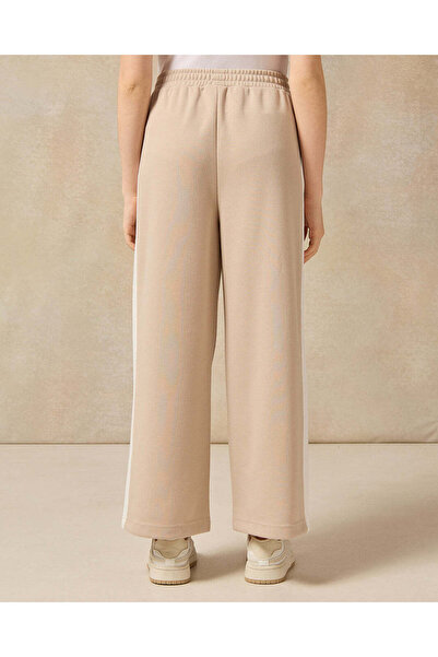 REDTAG Senior Girls Beige And White Wide leg Jacquard Pants