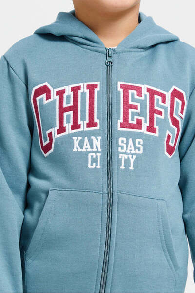 REDTAG Boys Olive Hooded Sweatshirt