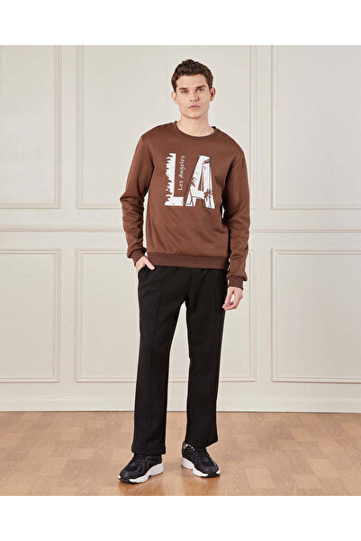 REDTAG Men Brown Printed Sweatshirt