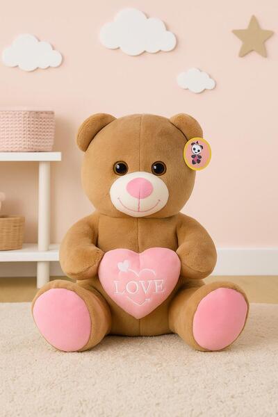 hak-iş oyuncak Brown Pink Heart Plush Teddy Bear 40 cm – “Love” Written