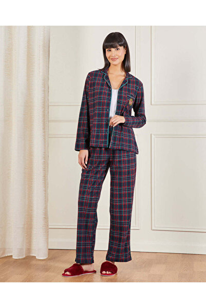 REDTAG Women Green Checked Pyjama Set (2 Piece Set)