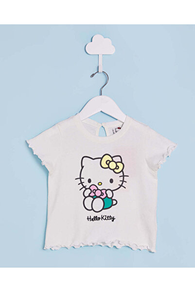 REDTAG Infant Girls White And Green Hello Kitty Casual Set (2 Piece)