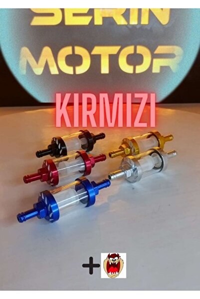 GMS CG Cup Motosiklet Temizlenebilir Kırmızı Benzin Filtresi+stcker