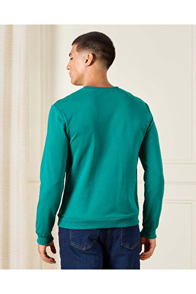 REDTAG Men Green Printed Sweatshirt