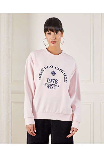 REDTAG Women Pink Printed Sweatshirt