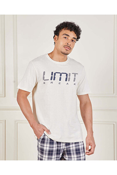 REDTAG Men White And Navy Print Pyjama Set (2 Piece)