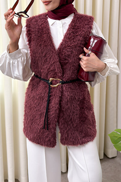 Salih Çelebi Γούνινο Γιλέκο με Ζώνη 2910 - ΒΟΡΝΤΟ