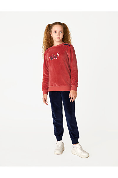 Elsima طقم بيجامة مخملية للفتيات بتصميم النادلة