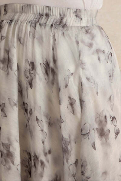 REDTAG Women Grey Organza Printed Skirt