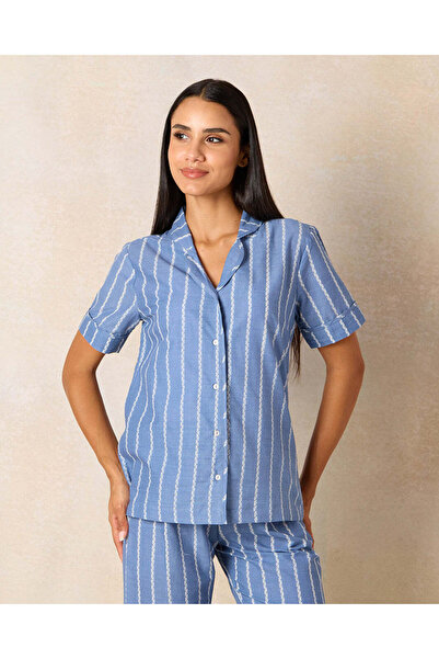 REDTAG Women Blue Printed Pajama Set (2 Piece)