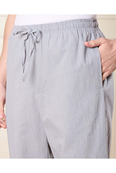 REDTAG Men Charcoal Plain Pyjama Bottom