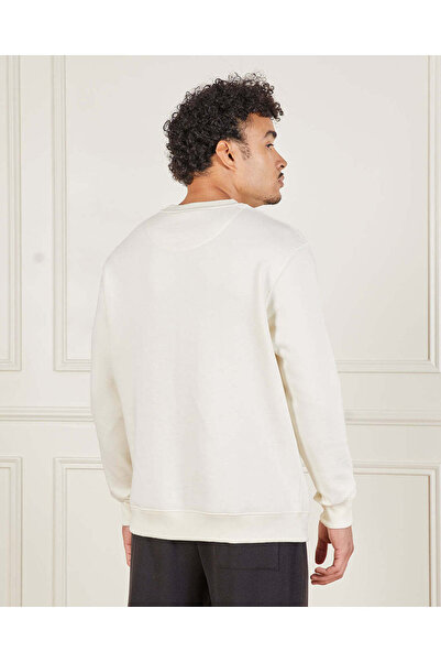 REDTAG Men Ivory Crew Neck Sweatshirt