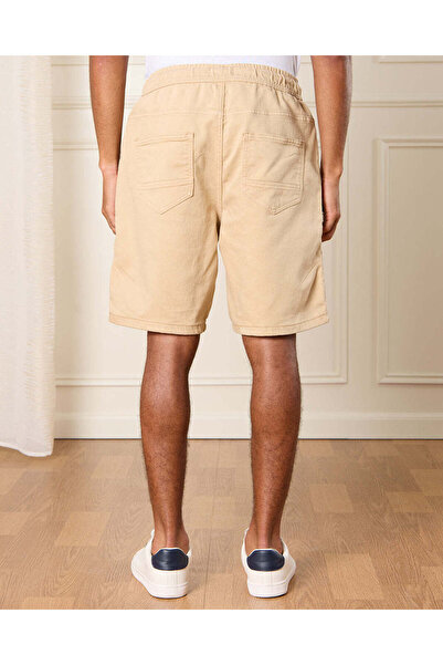 REDTAG Men Beige Denim Shorts