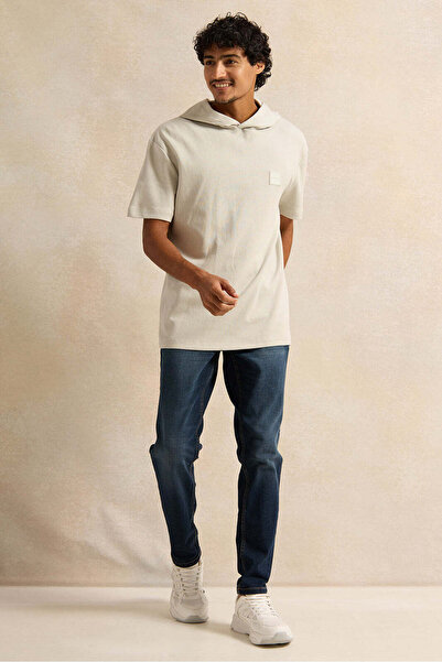 REDTAG Men Grey Lounge T-Shirt