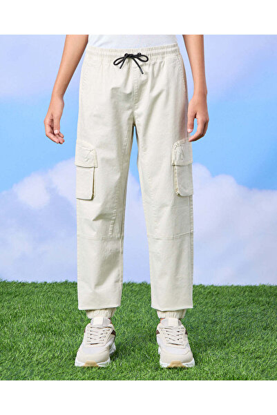 REDTAG Senior Boys Cream Cargo Trousers