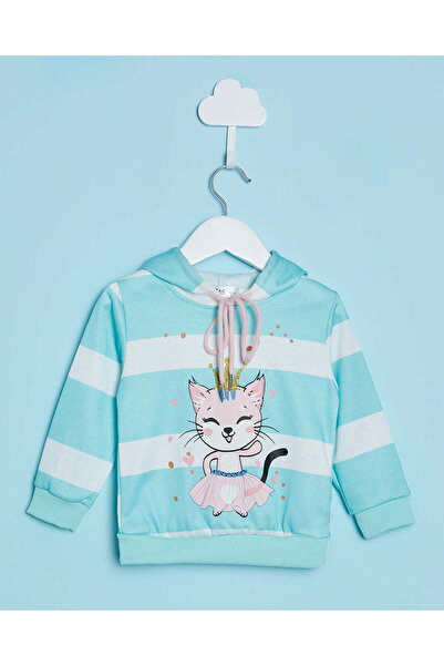 REDTAG سويت شيرت مخطط باللون الأزرق المخضر للبنات الرضع