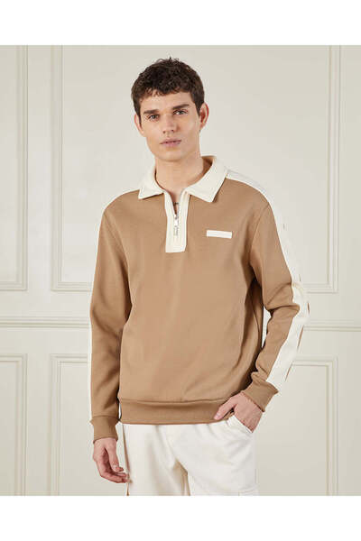 REDTAG سويت شيرت بولو رجالي باللون البيج