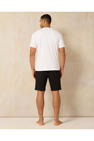 REDTAG Men Black And White Visionary Maker Print Pyjama Set (2 Piece)