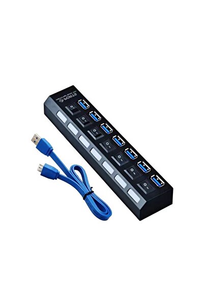 Daytona A5258 7 Port USB 3.0 2.0 Hub Anahtarlı Çoklayıcı Çoğaltıcı Switch