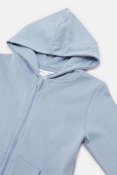 REDTAG Infant Boys Blue Hoody Zip Through Sweatshirt