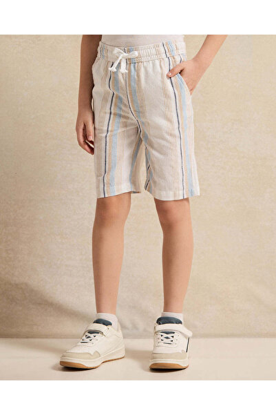 REDTAG Boys Blue Striped Collared Set (2 Piece)